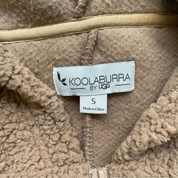 Koolaburra by UGG Cozy Sherpa Plush Tunic Lounger Amphora Tan full zip small - Picture 5 of 9